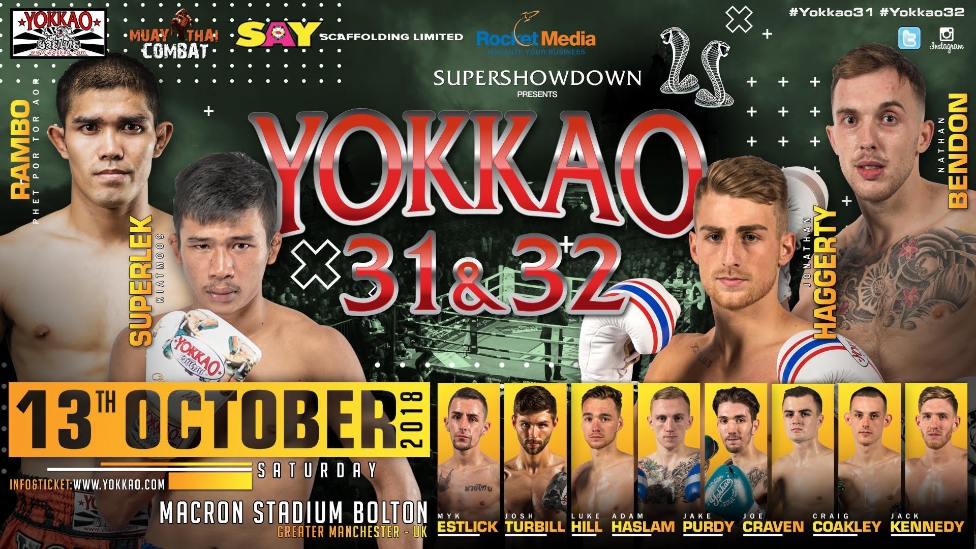 Full Fight Card Released for YOKKAO 31 - 32-YOKKAO