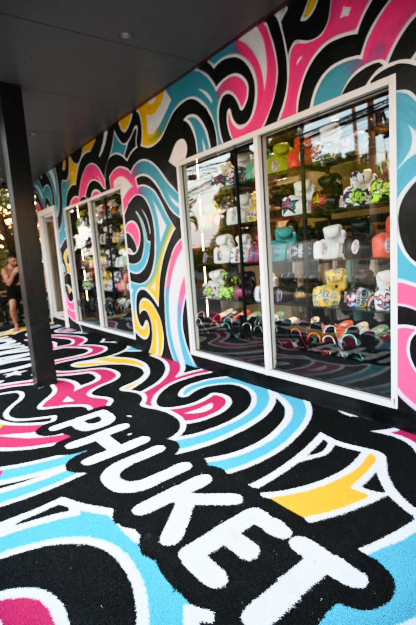 Fighter in mid-kick during practice