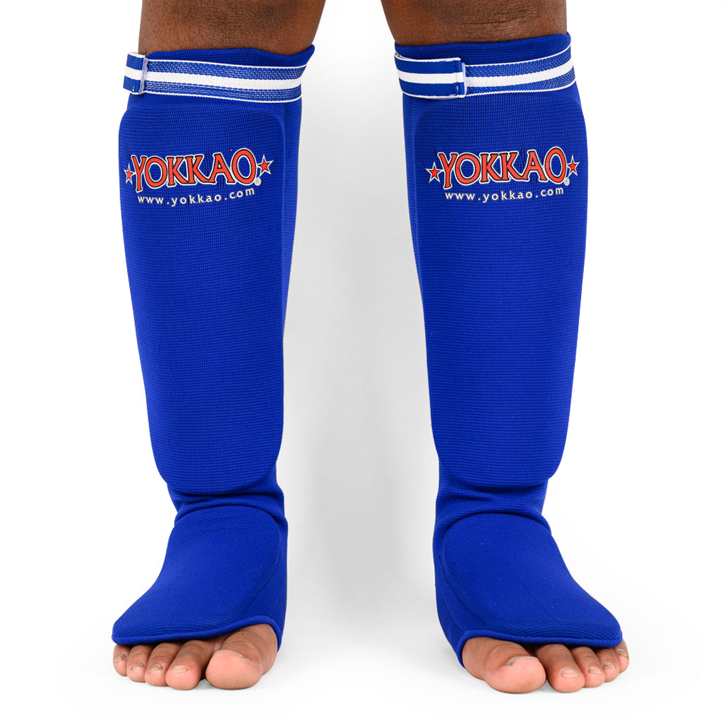 YOKKAO Kids Cotton Shin Guards Blue - YOKKAO