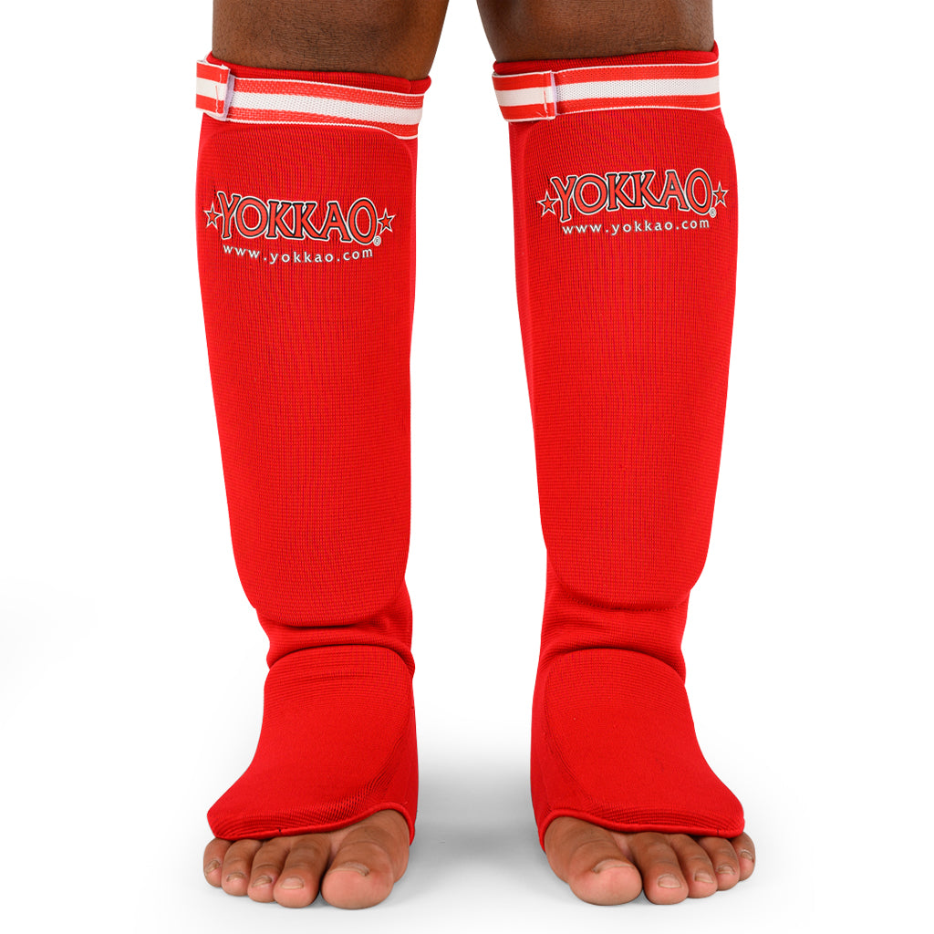 YOKKAO Kids Cotton Shin Guards Red - YOKKAO