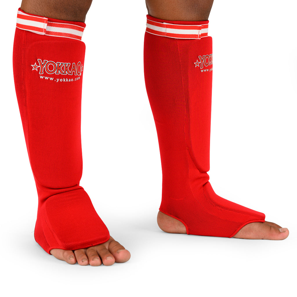 YOKKAO Kids Cotton Shin Guards Red - YOKKAO