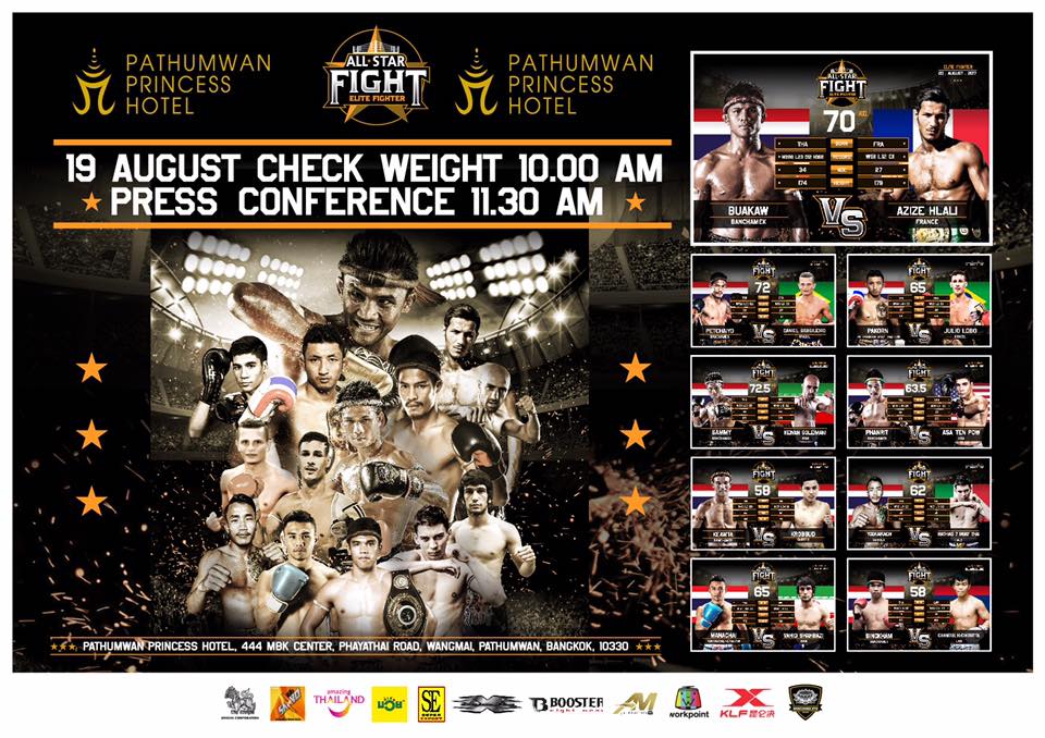 All Star Fight Weigh-in tomorrow at Pathumwan Princess Hotel!