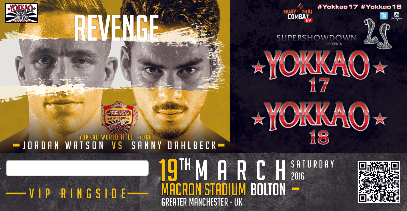 Sanny Dahlbeck to defend the World Title vs Jordan Watson at YOKKAO 18!