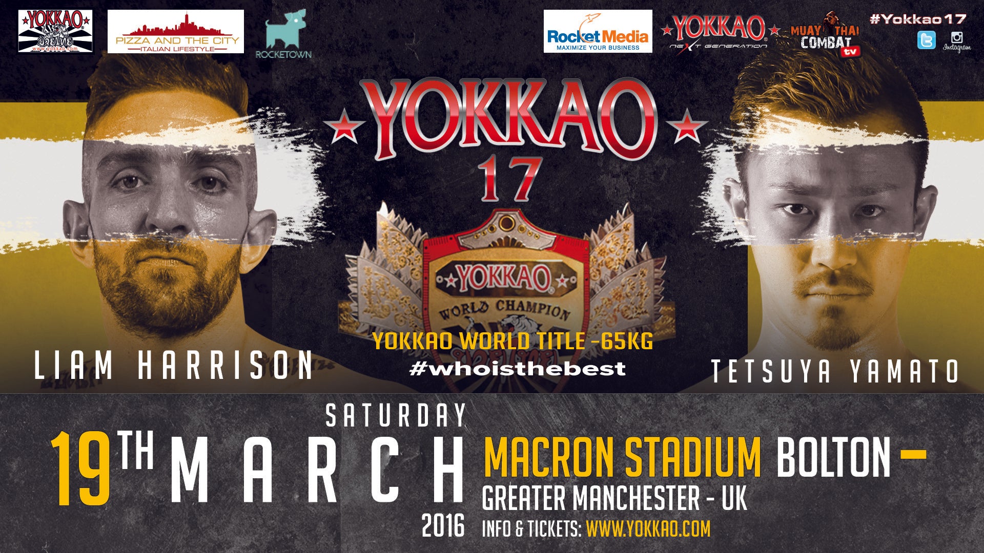 Liam Harrison vs Tetsuya Yamato for the YOKKAO World Title -65kg!