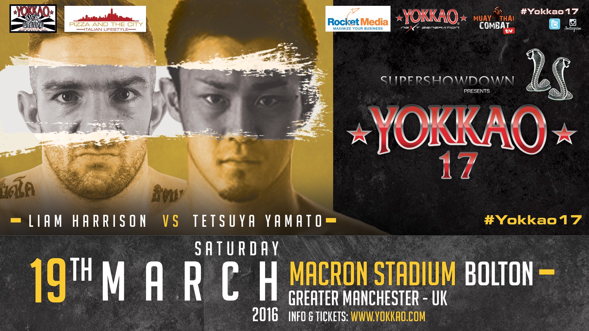 Headlining YOKKAO 17 Liam Harrison vs Tetsuya Yamato!