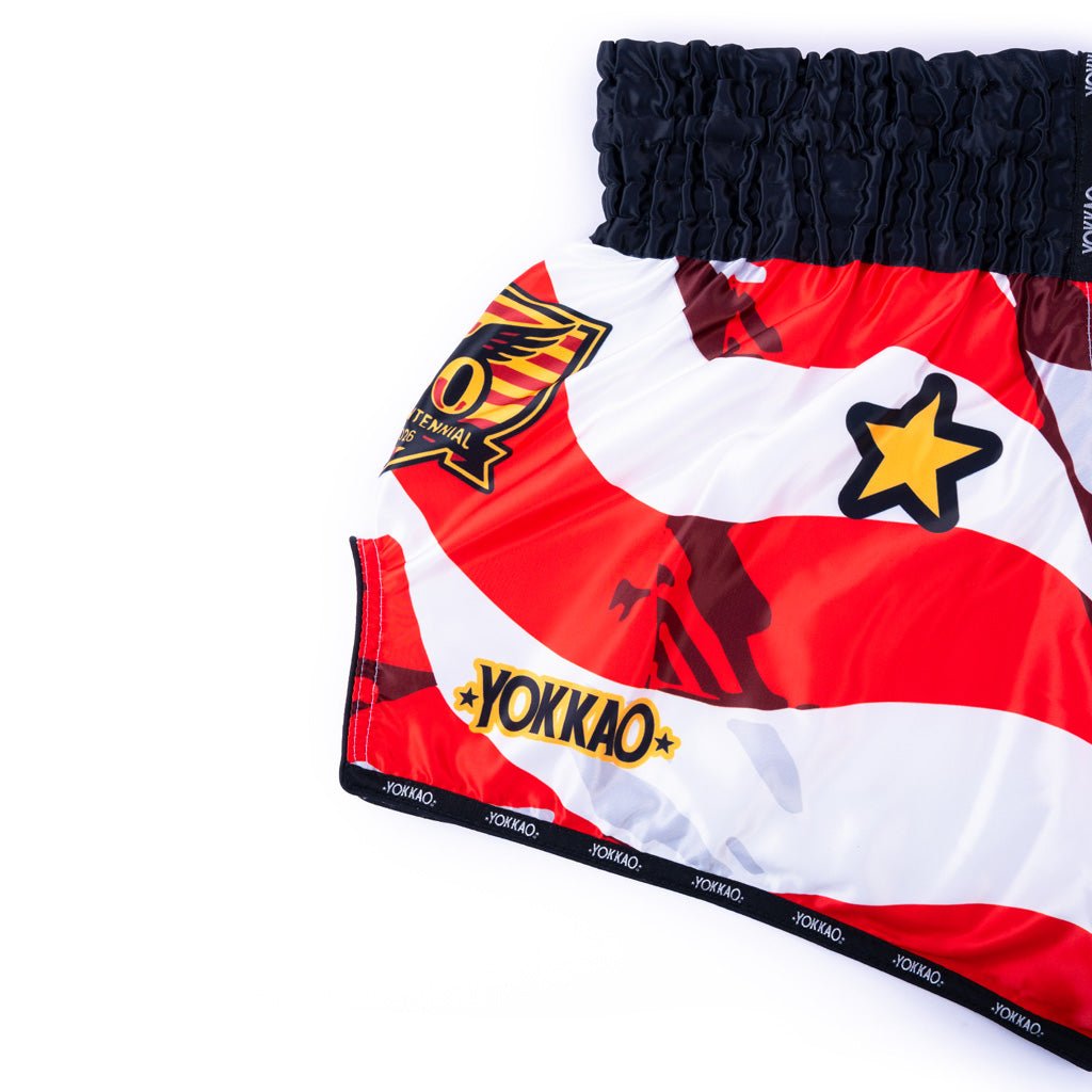 YOKKAO 250th Anniversary Muay Thai Shorts | Premium Gold Satin