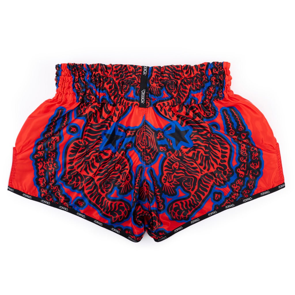 YOKKAO Sak Yant Muay Thai Shorts | Tiger Motif Satin Fight Gear