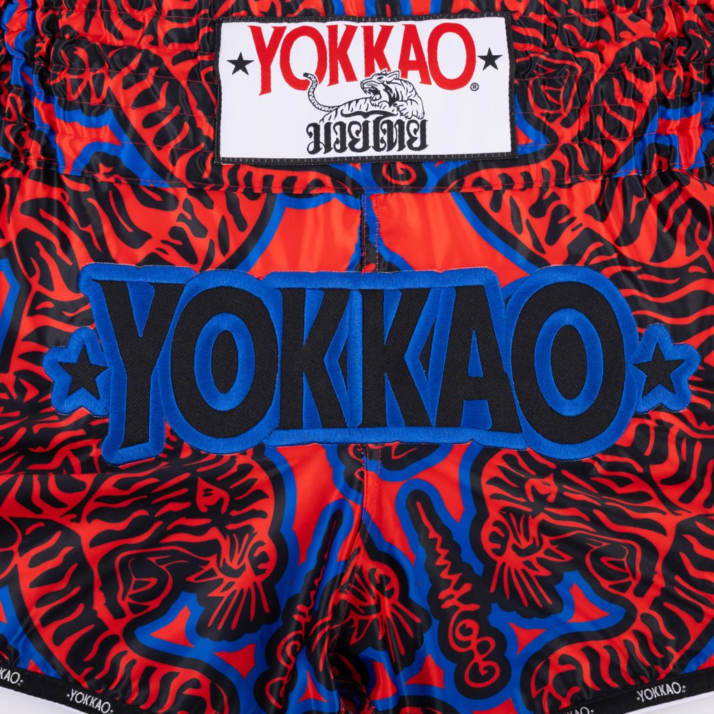 YOKKAO Sak Yant Muay Thai Shorts | Tiger Motif Satin Fight Gear