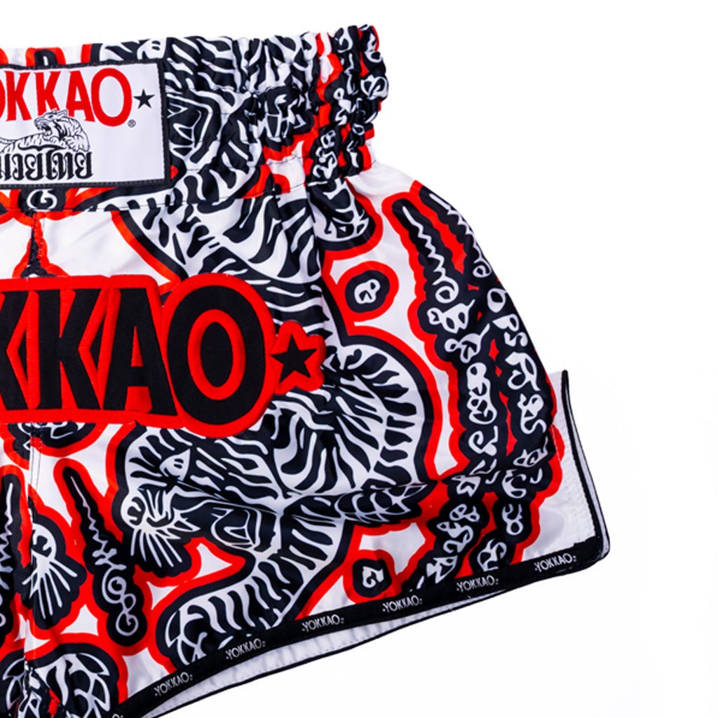 YOKKAO Sak Yant Muay Thai Shorts | Tiger Motif Satin Fight Gear