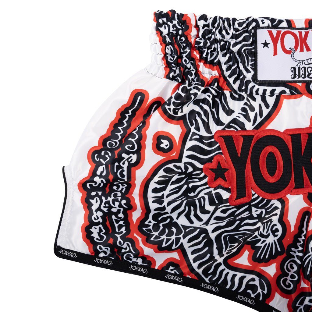 YOKKAO Sak Yant Muay Thai Shorts | Tiger Motif Satin Fight Gear