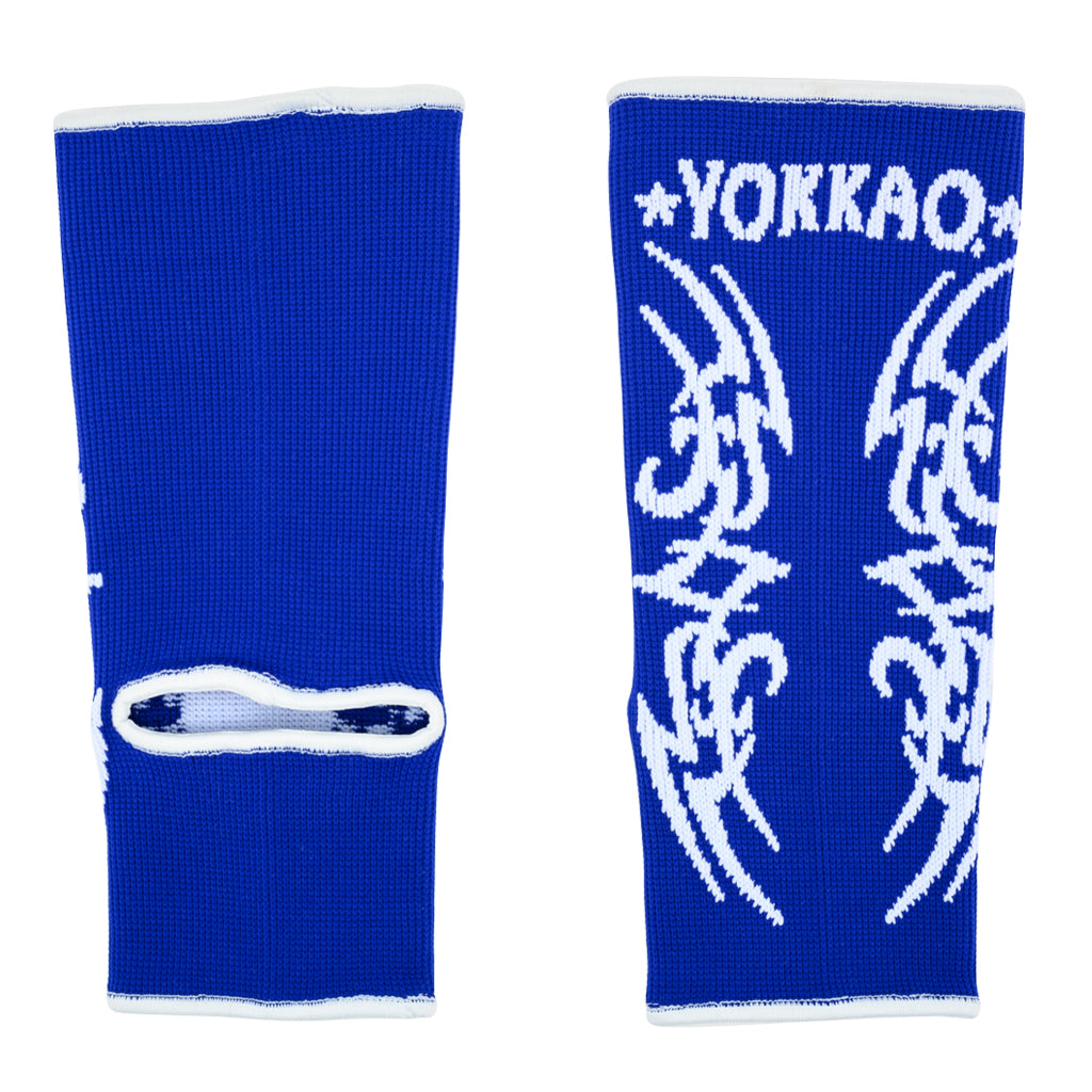 YOKKAO Tribal Muay Thai Ankle Guards Blue - YOKKAO