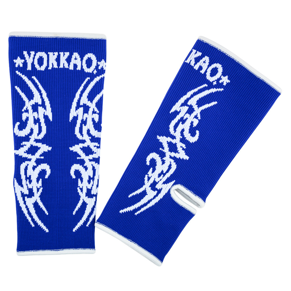 YOKKAO Tribal Muay Thai Ankle Guards Blue - YOKKAO