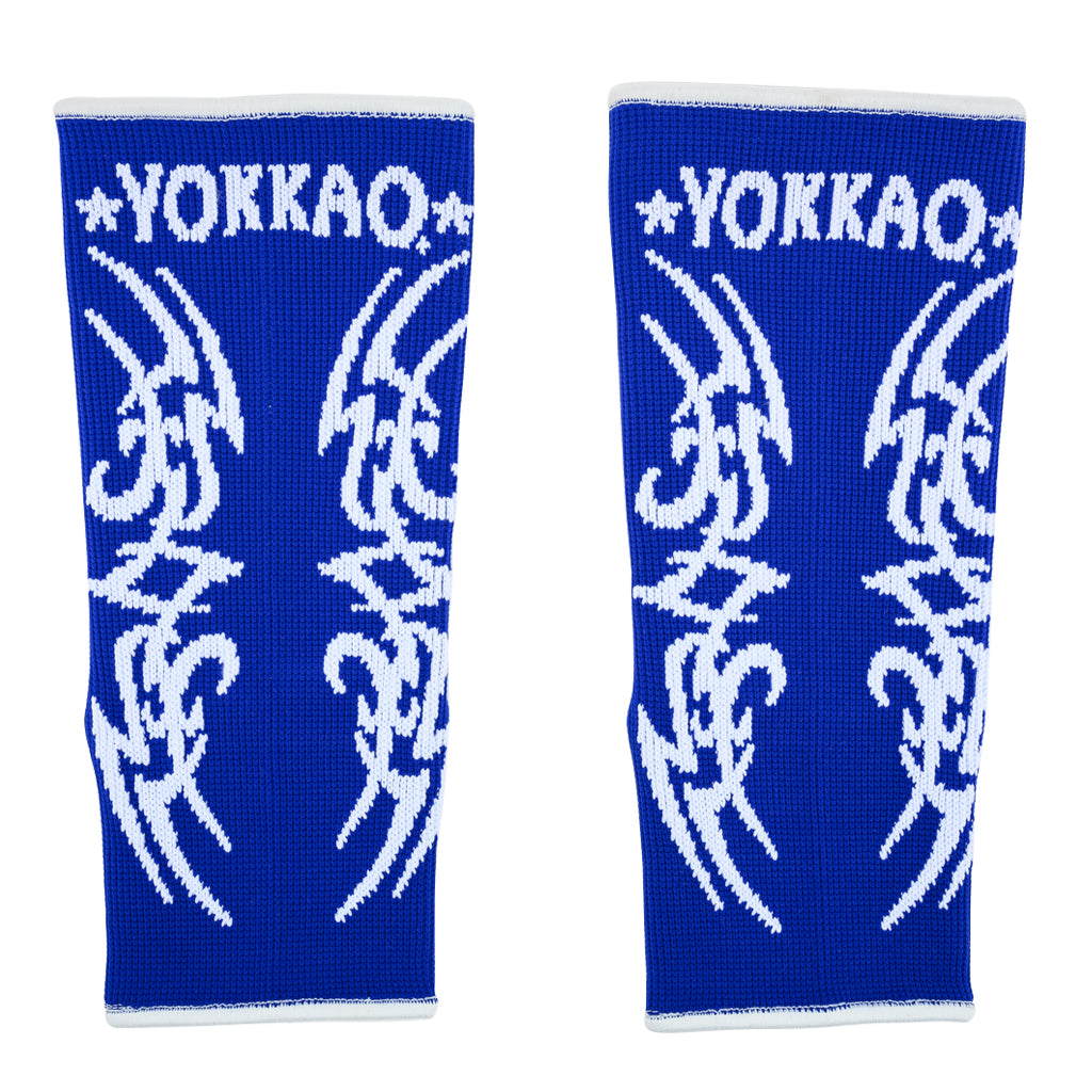 YOKKAO Tribal Muay Thai Ankle Guards Blue - YOKKAO