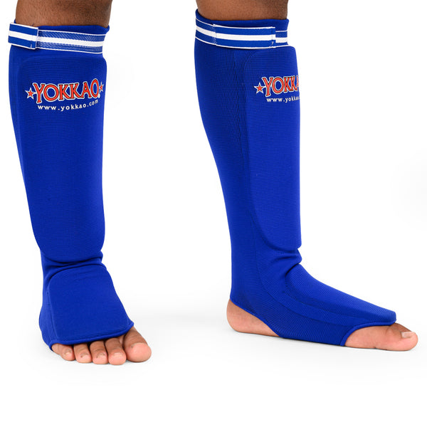 YOKKAO Boxing Kids Cotton Shin Guards Blue YOKKAO USA