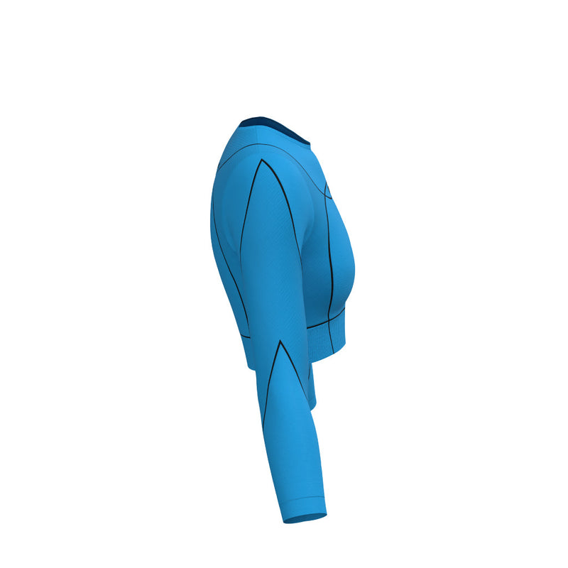 GYMSHARK Turbo Cropped Compression Logo Leggings Size Small Cobalt Blue